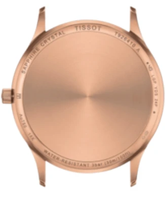 Мъжки ръчен часовник с кварцов механизъм - корпус от 18К Злато - Естествена кожа - цвят Черен Черен