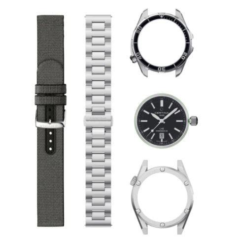 Мъжки ръчен часовник с автоматичен механизъм - корпус от Стомана - Стоманена верижка - цвят Черен