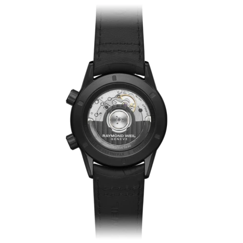 Мъжки ръчен часовник с автоматичен механизъм - корпус от Стомана - Естествена кожа - цвят Черен Черен