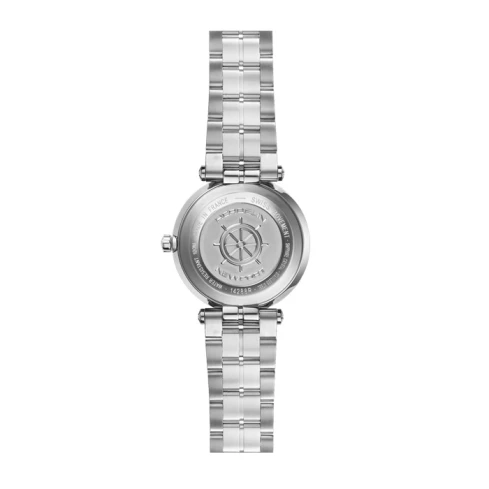 Дамски ръчен часовник с кварцов механизъм - корпус от Стомана - Стоманена верижка - цвят Син Сив