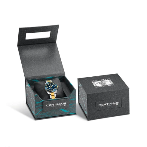 Мъжки ръчен часовник с автоматичен механизъм - корпус от Стомана и алуминий - Стоманена верижка - цвят Син Злато