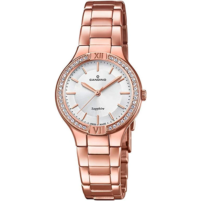 Унисекс ръчен часовник с кварцов механизъм - корпус от Стомана - Стоманена верижка - цвят Бял