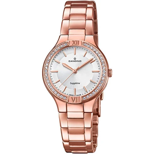 Унисекс ръчен часовник с кварцов механизъм - корпус от Стомана - Стоманена верижка - цвят Бял