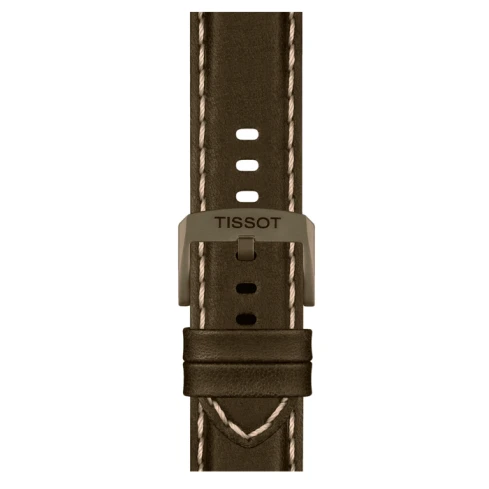 Мъжки ръчен часовник с кварцов механизъм - корпус от Стомана - Естествена кожа - цвят Зелен Черен