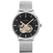 Мъжки ръчен часовник с автоматичен механизъм - корпус от Стомана - Меш - цвят Черен Сив