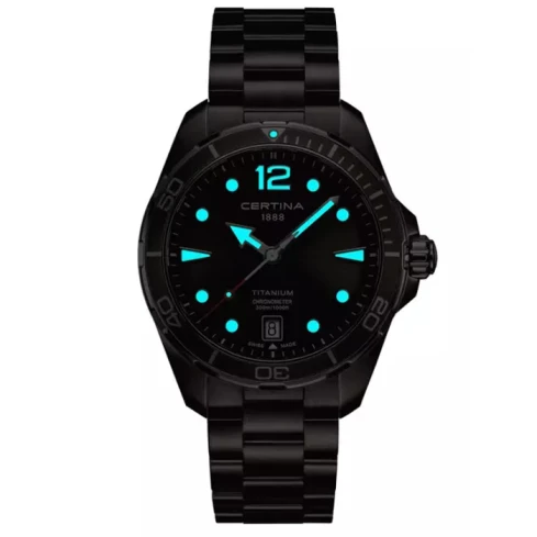 Мъжки ръчен часовник с кварцов механизъм - корпус от Титан - Титаниева верижка - цвят Сив Сив