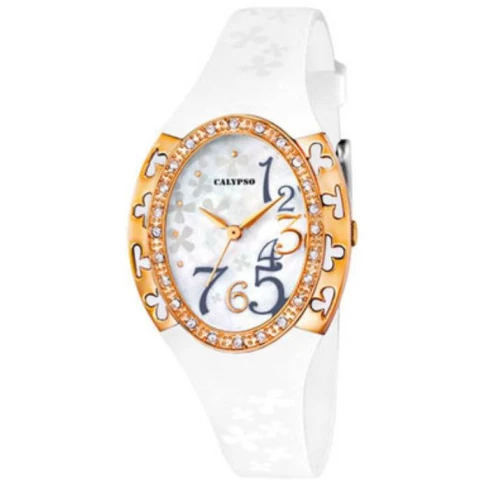 Унисекс ръчен часовник с кварцов механизъм - корпус от Полимер - Полимер - цвят Бял Бял