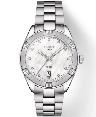 Дамски ръчен часовник с кварцов механизъм - корпус от Стомана - Стоманена верижка - цвят Седеф Сив