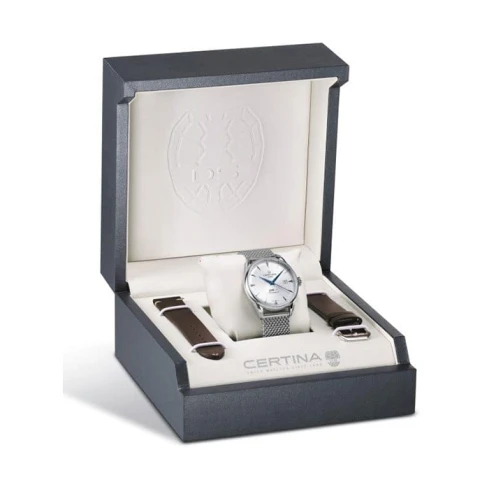 Мъжки ръчен часовник с автоматичен механизъм - корпус от Стомана - Меш - цвят Сребрист Сив