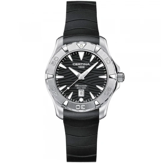 Мъжки ръчен часовник с кварцов механизъм - корпус от Стомана - Каучук - цвят Черен Черен