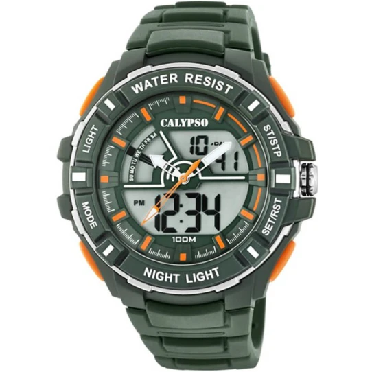 Унисекс ръчен часовник с кварцов механизъм - корпус от Полимер - Полимер - цвят Сив Зелен