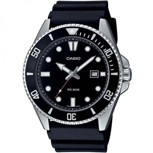 Мъжки ръчен часовник с кварцов механизъм - корпус от Стомана - Каучук - цвят Черен Черен