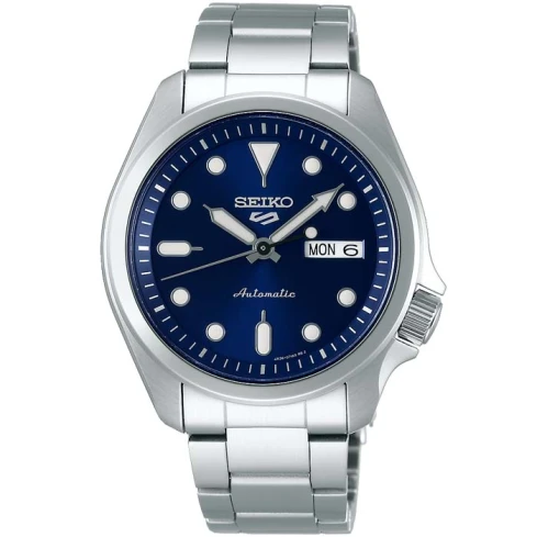 Мъжки ръчен часовник с автоматичен механизъм - корпус от Стомана - Стоманена верижка - цвят Син Сив