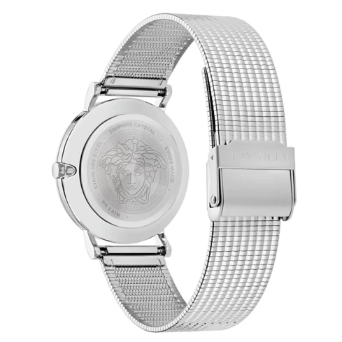 Дамски ръчен часовник с кварцов механизъм - корпус от Стомана - Меш - цвят Сребрист Сив