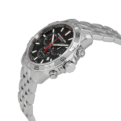 Мъжки ръчен часовник с кварцов механизъм - корпус от Стомана - Стоманена верижка - цвят Черен Сив