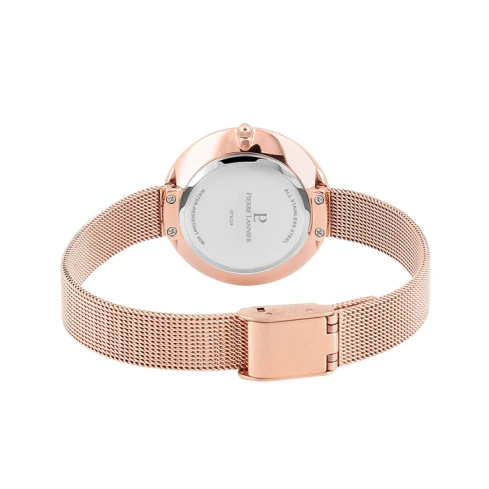 Дамски ръчен часовник с кварцов механизъм - корпус от Стомана - Меш - цвят Седеф Розово Злато