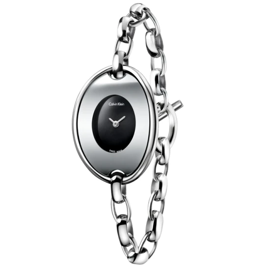 Дамски ръчен часовник с кварцов механизъм - корпус от Стомана - Стоманена верижка - цвят Черен Сив