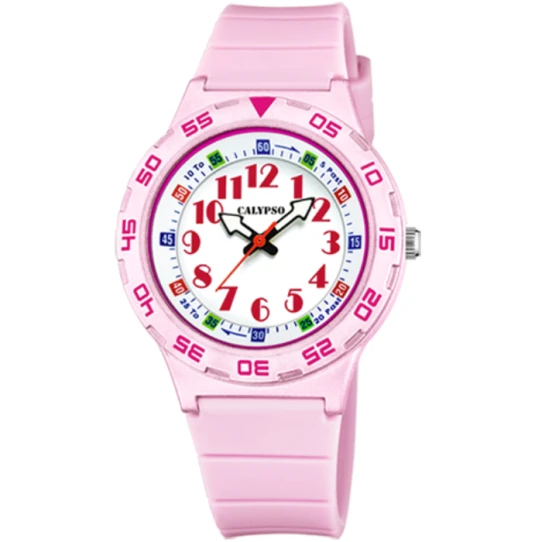 Унисекс ръчен часовник с кварцов механизъм - корпус от Полимер - Полимер - цвят Бял Розов