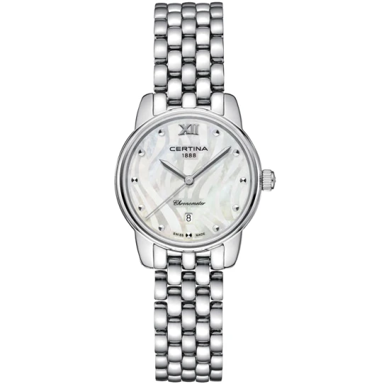 Certina C033.051.11.118.00 DS-8 - Дамски ръчен часовник с кварцов механизъм - корпус от Стомана - Стоманена верижка - цвят Седеф Сив