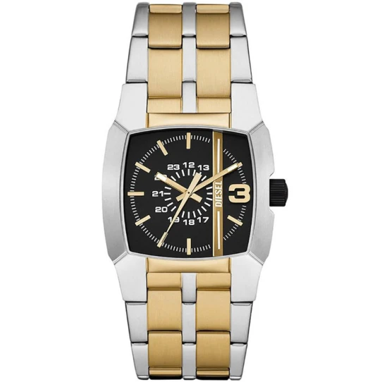 Мъжки ръчен часовник с кварцов механизъм - корпус от Стомана - Стоманена верижка - цвят Черен Злато