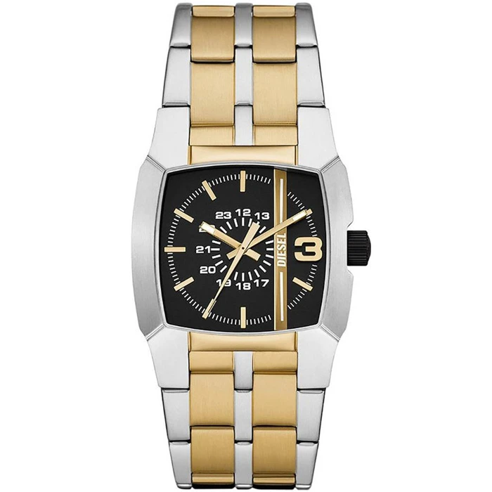 Мъжки ръчен часовник с кварцов механизъм - корпус от Стомана - Стоманена верижка - цвят Черен Злато