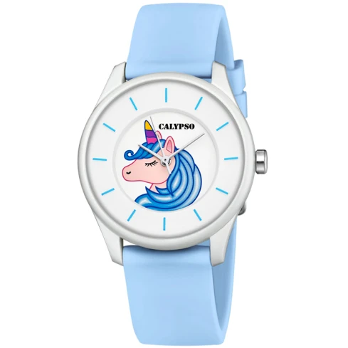 Унисекс ръчен часовник с кварцов механизъм - корпус от Полимер - Полимер - цвят Бял Син