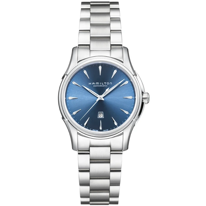 Дамски ръчен часовник с автоматичен механизъм - корпус от Стомана - Стоманена верижка - цвят Син Сив