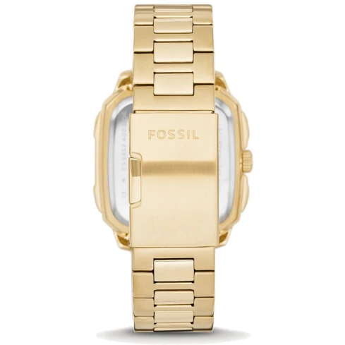 Мъжки ръчен часовник с кварцов механизъм - корпус от Стомана - Стоманена верижка - цвят Черен Злато