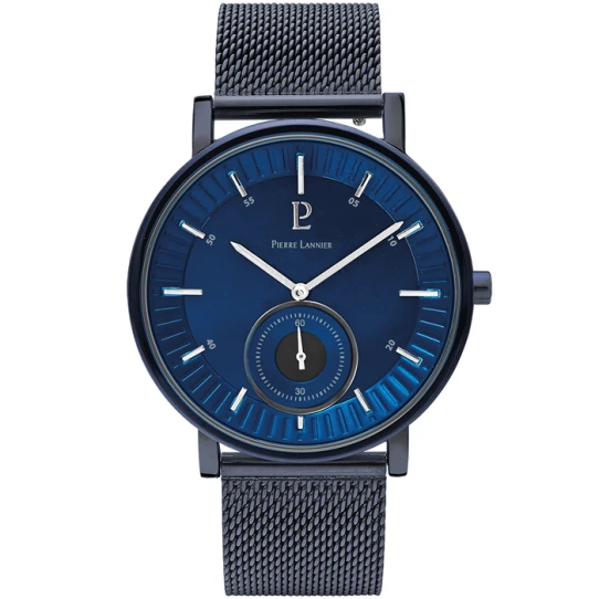 Мъжки ръчен часовник с кварцов механизъм - корпус от Стомана - Меш - цвят Син Син