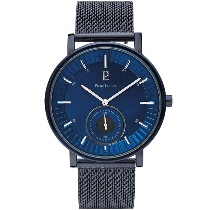 Мъжки ръчен часовник с кварцов механизъм - корпус от Стомана - Меш - цвят Син Син