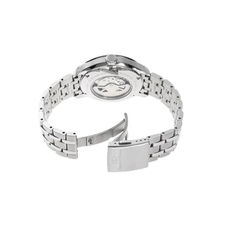 Мъжки ръчен часовник с автоматичен механизъм - корпус от Стомана - Стоманена верижка - цвят Син