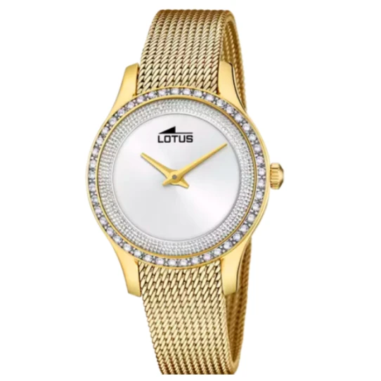 Дамски ръчен часовник с кварцов механизъм - корпус от Стомана - Стоманена верижка - цвят Сребрист Злато