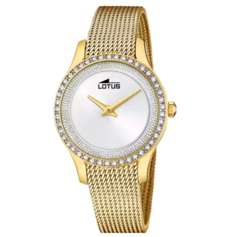 Дамски ръчен часовник с кварцов механизъм - корпус от Стомана - Стоманена верижка - цвят Сребрист Злато