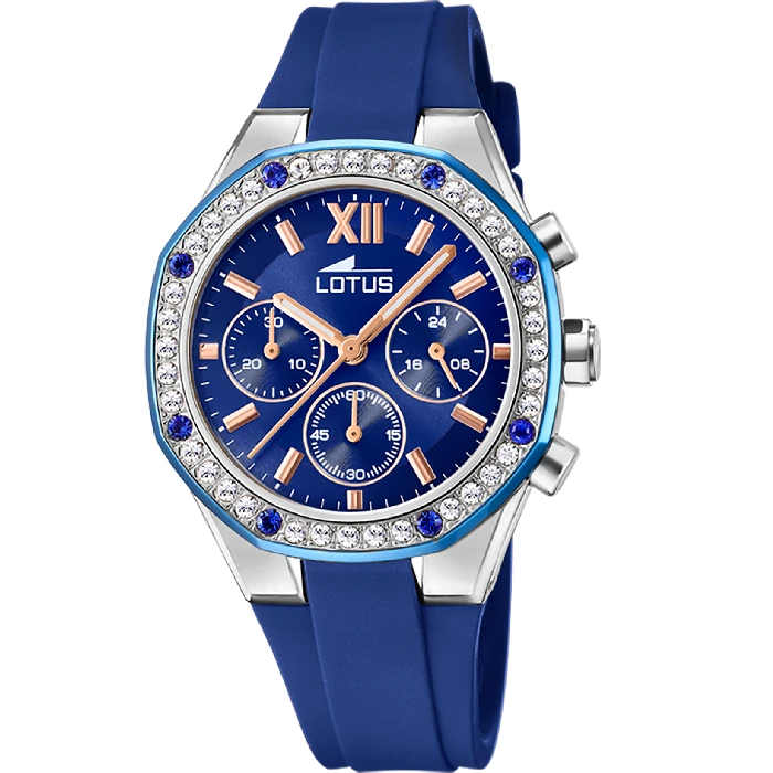 Мъжки ръчен часовник с кварцов механизъм - корпус от Стомана - Каучук - цвят Син Син