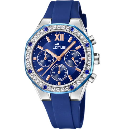 Мъжки ръчен часовник с кварцов механизъм - корпус от Стомана - Каучук - цвят Син Син