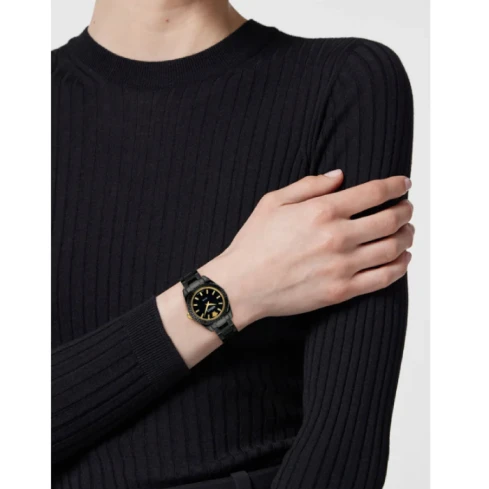 Дамски ръчен часовник с автоматичен механизъм - корпус от Керамика - Керамика - цвят Черен Черен