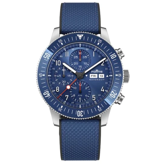 Мъжки ръчен часовник с автоматичен механизъм - корпус от Керамика - Текстил - цвят Син Син