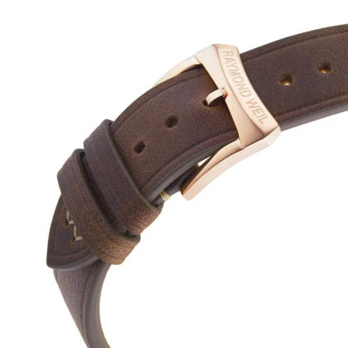 Мъжки ръчен часовник с автоматичен механизъм - корпус от Стомана - Естествена кожа - цвят Сребрист Кафяв