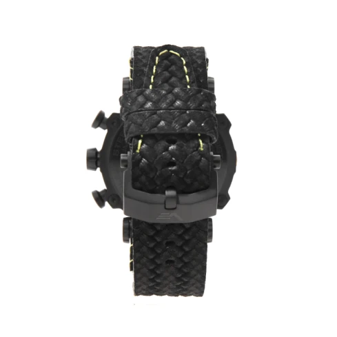 Мъжки ръчен часовник с кварцов механизъм - корпус от Стомана - Естествена кожа - цвят Черен Черен