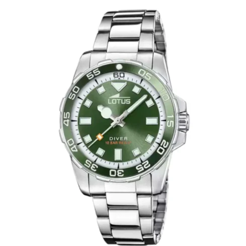 Дамски ръчен часовник с кварцов механизъм - корпус от Стомана - Стоманена верижка - цвят Зелен Сив