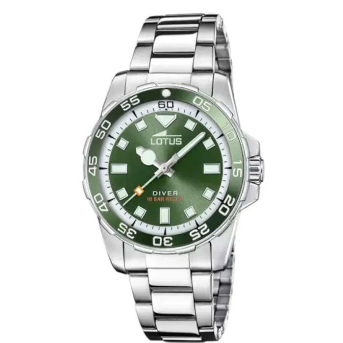 Дамски ръчен часовник с кварцов механизъм - корпус от Стомана - Стоманена верижка - цвят Зелен Сив