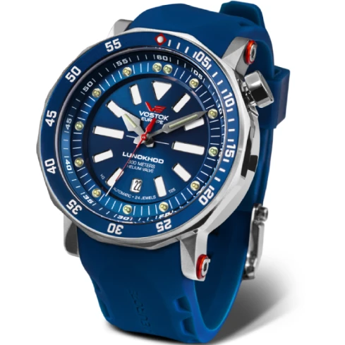 Мъжки ръчен часовник с автоматичен механизъм - корпус от Стомана - Силиконова каишка - цвят Син Син