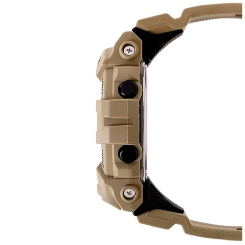 Мъжки ръчен часовник с кварцов механизъм - корпус от Полимер - Полимер - цвят Черен Бежов