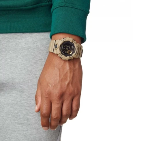 Мъжки ръчен часовник с кварцов механизъм - корпус от Полимер - Полимер - цвят Черен Бежов