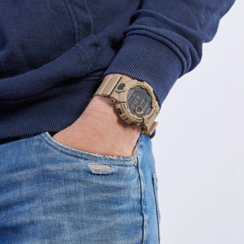 Мъжки ръчен часовник с кварцов механизъм - корпус от Полимер - Полимер - цвят Черен Бежов