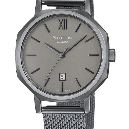 Дамски ръчен часовник с кварцов механизъм - корпус от Стомана - Меш - цвят Сив Сив