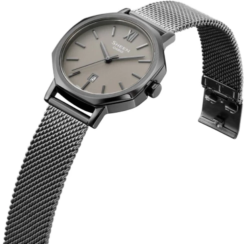 Дамски ръчен часовник с кварцов механизъм - корпус от Стомана - Меш - цвят Сив Сив