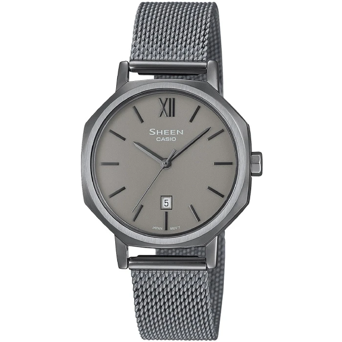 Дамски ръчен часовник с кварцов механизъм - корпус от Стомана - Меш - цвят Сив Сив