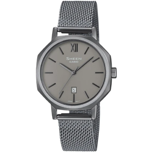 Дамски ръчен часовник с кварцов механизъм - корпус от Стомана - Меш - цвят Сив Сив