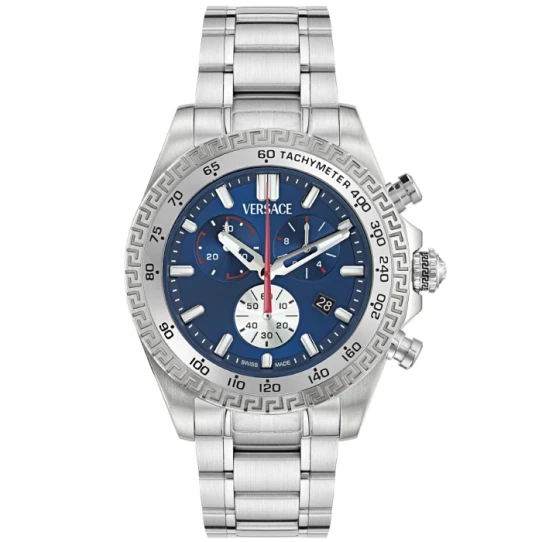 Мъжки ръчен часовник с кварцов механизъм - корпус от Стомана - Стоманена верижка - цвят Син Сив